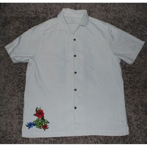 Tommy Bahama Men's L Hawaiian Marlin Embroidered Button Shirt Faint Flaw